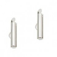 Slide end tubes 25mm - Antique silver